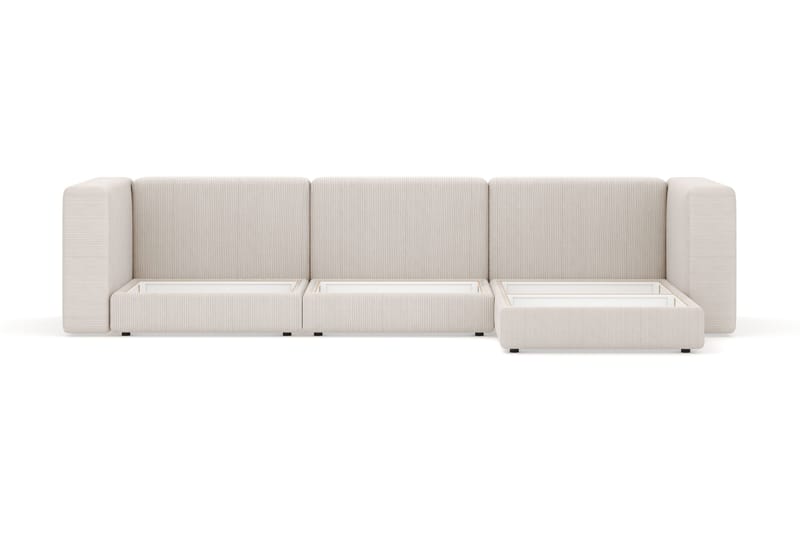 Hagblom 4-seters Divansofa med Oppbevaring Vendbar - Beige - Møbler - Sofaer - Sofa med sjeselong