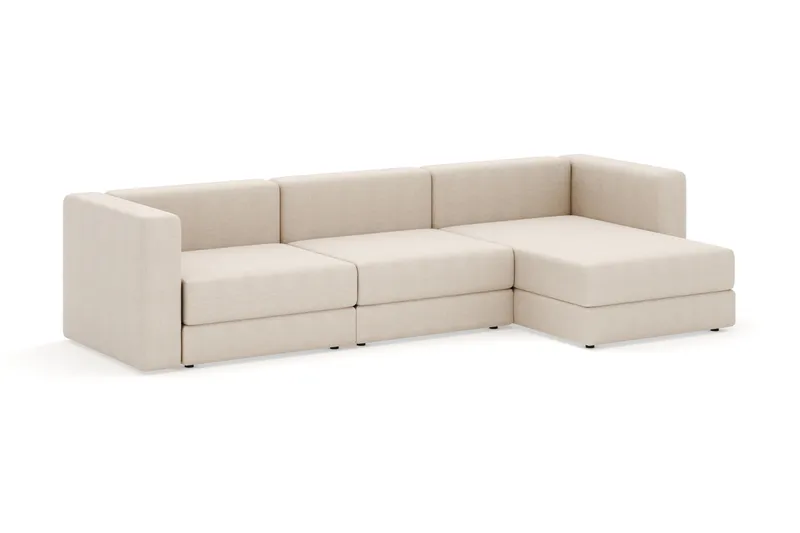 Hagblom 4-seters Divansofa med Oppbevaring Vendbar - Beige - Møbler - Sofaer - Sofa med sjeselong