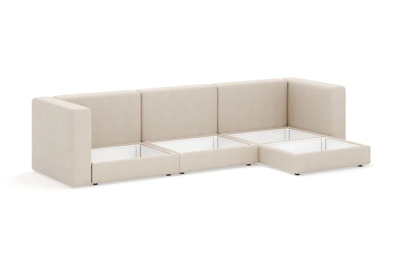 Hagblom 4-seters Divansofa med Oppbevaring Vendbar - Beige - Møbler - Sofaer - Sofa med sjeselong