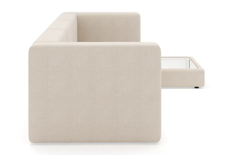 Hagblom 4-seters Divansofa med Oppbevaring Vendbar - Beige - Møbler - Sofaer - Sofa med sjeselong