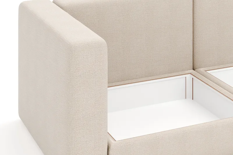 Hagblom 4-seters Divansofa med Oppbevaring Vendbar - Beige - Møbler - Sofaer - Sofa med sjeselong