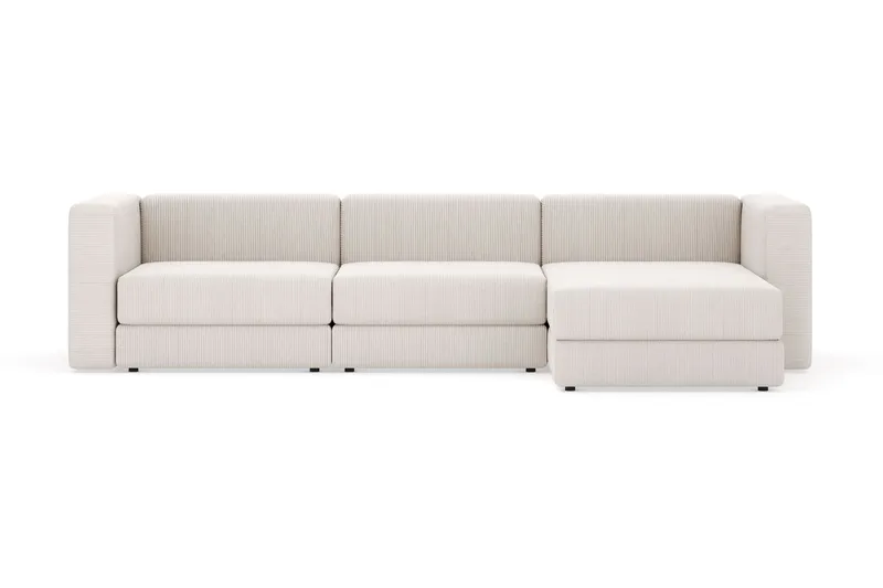 Hagblom 4-seters Divansofa med Oppbevaring Vendbar - Beige - Møbler - Sofaer - Sofa med sjeselong