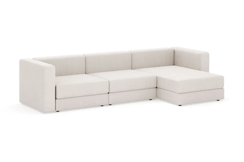 Hagblom 4-seters Divansofa med Oppbevaring Vendbar - Beige - Møbler - Sofaer - Sofa med sjeselong