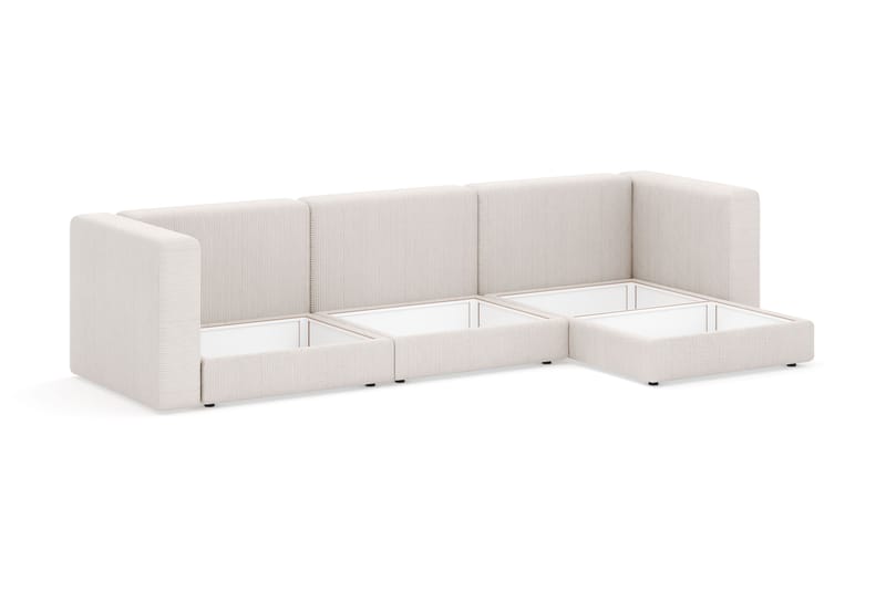 Hagblom 4-seters Divansofa med Oppbevaring Vendbar - Beige - Møbler - Sofaer - Sofa med sjeselong