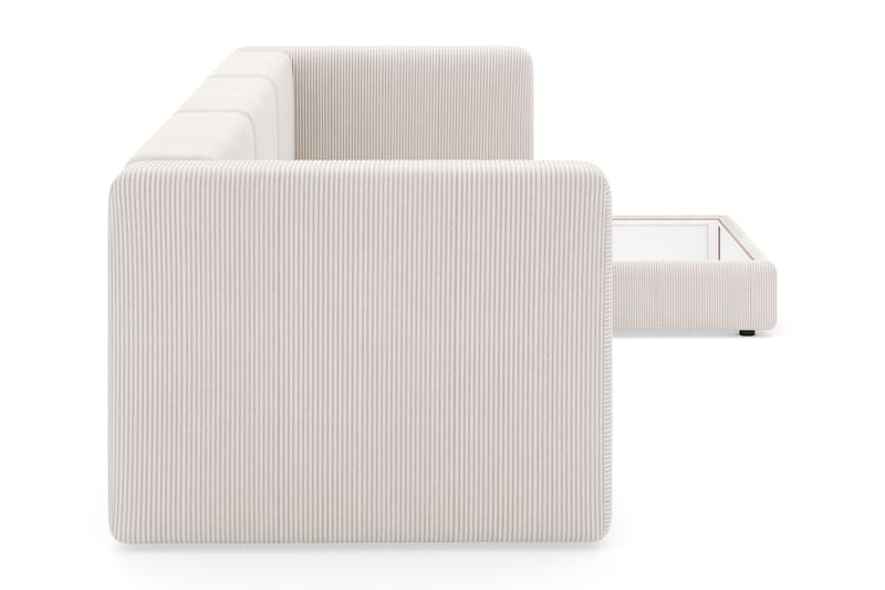 Hagblom 4-seters Divansofa med Oppbevaring Vendbar - Beige - Møbler - Sofaer - Sofa med sjeselong