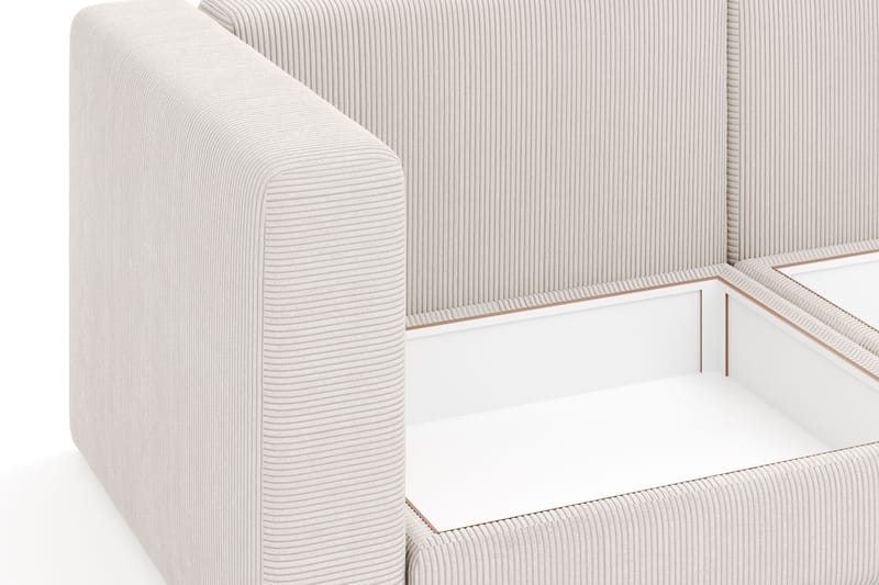 Hagblom 4-seters Divansofa med Oppbevaring Vendbar - Beige - Møbler - Sofaer - Sofa med sjeselong