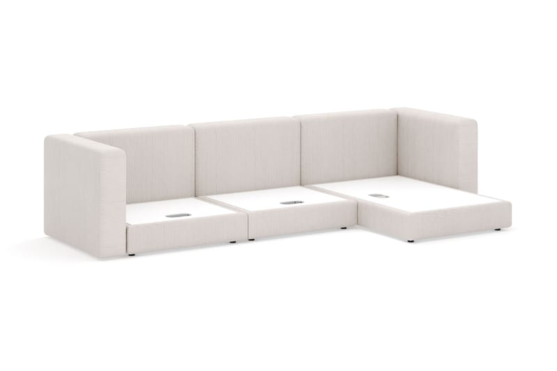 Hagblom 4-seters Divansofa med Oppbevaring Vendbar - Beige - Møbler - Sofaer - Sofa med sjeselong