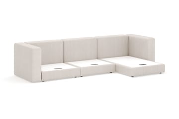 Hagblom 4-seters Divansofa med Oppbevaring Vendbar - Beige - Møbler - Sofaer - Sofa med sjeselong