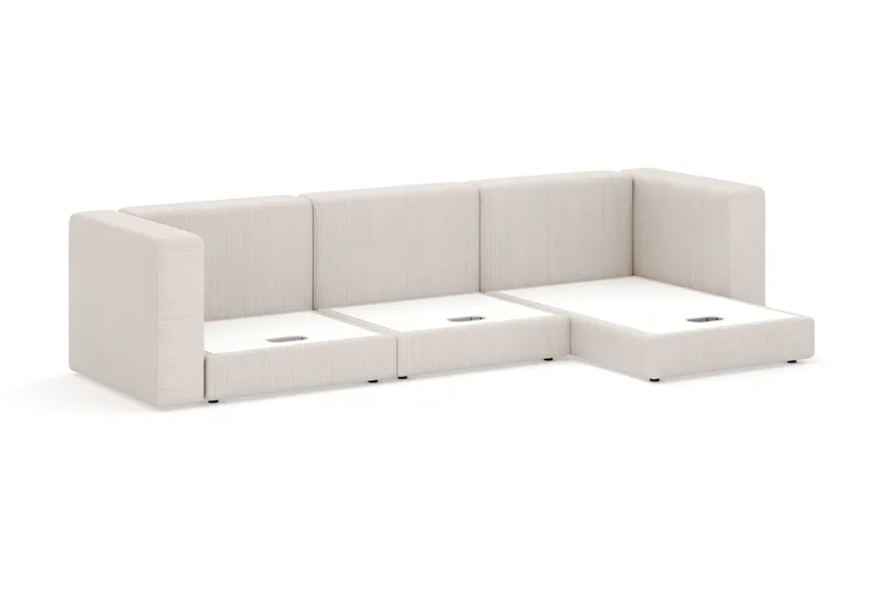 Hagblom 4-seters Divansofa med Oppbevaring Vendbar - Beige - Møbler - Sofaer - Sofa med sjeselong