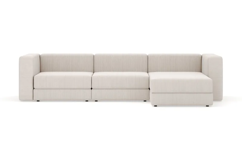 Hagblom 4-seters Divansofa med Oppbevaring Vendbar - Beige - Møbler - Sofaer - Sofa med sjeselong