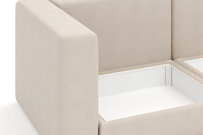 Hagblom 4-seters Divansofa med Oppbevaring Vendbar - Beige - Møbler - Sofaer - Sofa med sjeselong
