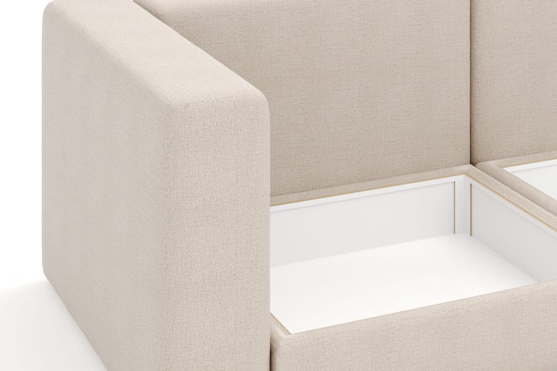 Hagblom 4-seters Divansofa med Oppbevaring Vendbar - Beige - Møbler - Sofaer - Sofa med sjeselong