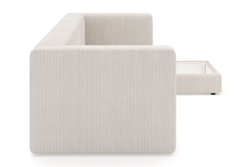 Hagblom 4-seters Divansofa med Oppbevaring Vendbar - Beige - Møbler - Sofaer - Sofa med sjeselong