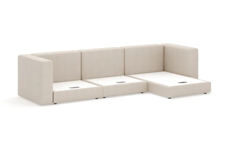 Hagblom 4-seters Divansofa med Oppbevaring Vendbar - Beige - Møbler - Sofaer - Sofa med sjeselong