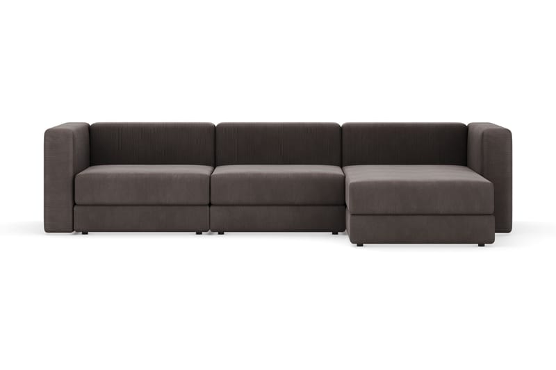 Hagblom 4-seters Divansofa med Oppbevaring Vendbar - Brun - Møbler - Sofaer - Sofa med sjeselong