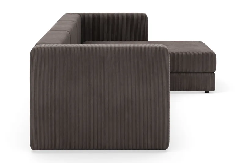 Hagblom 4-seters Divansofa med Oppbevaring Vendbar - Brun - Møbler - Sofaer - Sofa med sjeselong