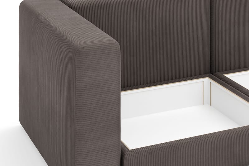 Hagblom 4-seters Divansofa med Oppbevaring Vendbar - Brun - Møbler - Sofaer - Sofa med sjeselong