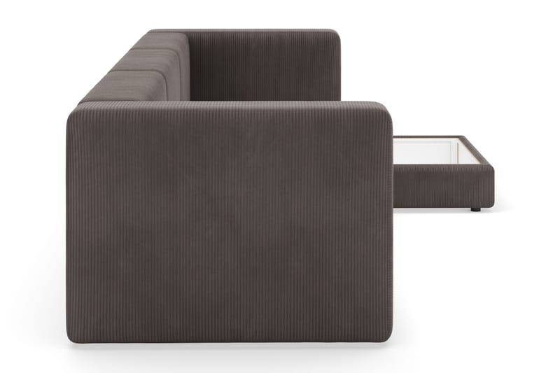 Hagblom 4-seters Divansofa med Oppbevaring Vendbar - Brun - Møbler - Sofaer - Sofa med sjeselong