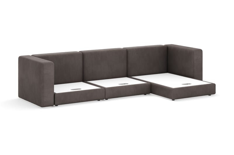 Hagblom 4-seters Divansofa med Oppbevaring Vendbar - Mørkegrå - Møbler - Sofaer - Sofa med sjeselong