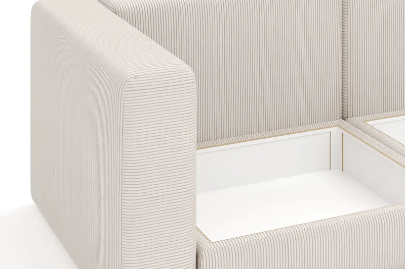 Hagblom 4-seters Vendbar Divansofa 320 cm med Oppbevaring i Mansjester - Beige - Møbler - Sofaer - Sofa med sjeselong