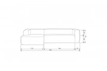 Harlow Divan sofa Venstre Ekte lær - Cognac - Møbler - Sofaer - Sofa med sjeselong