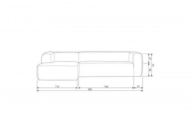 Harlow Divan sofa Venstre Ekte lær - Cognac - Møbler - Sofaer - Sofa med sjeselong