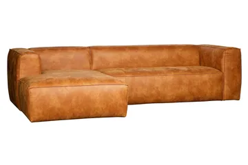 Harlow Divan sofa Venstre Ekte lær - Cognac - Møbler - Sofaer - Sofa med sjeselong