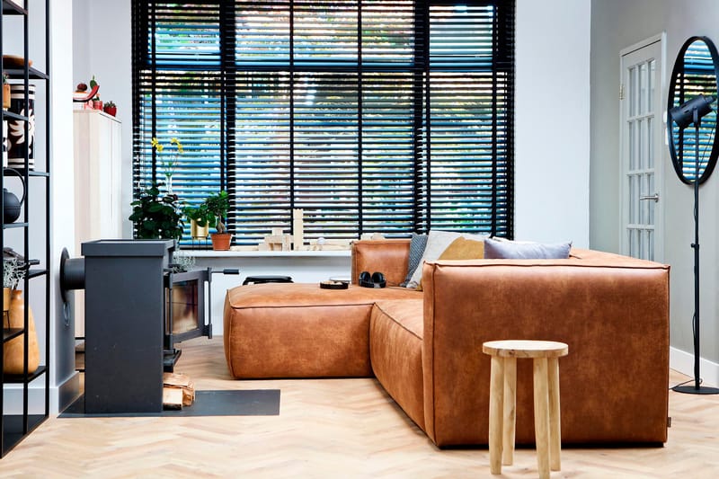 Harlow Divan sofa Venstre Ekte lær - Cognac - Møbler - Sofaer - Sofa med sjeselong