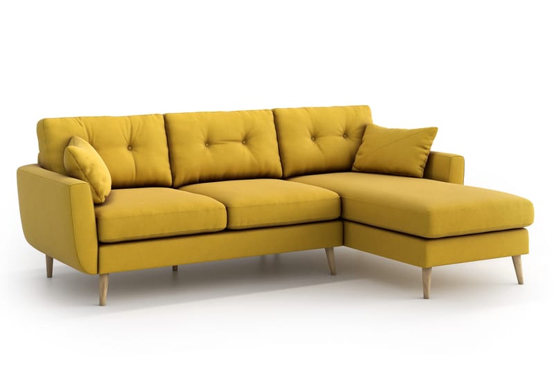 Harrisa Divansofa - Gul - Møbler - Sofaer - Sofa med sjeselong