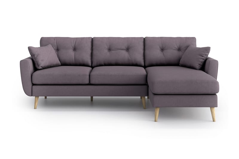 Harrisa Divansofa - Lilla - Sofa med sjeselong - 3 seters sofa med divan