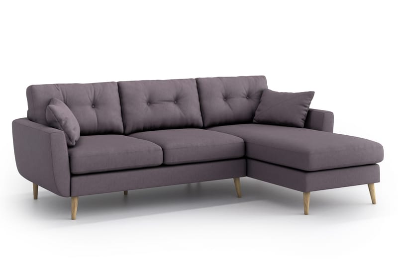 Harrisa Divansofa - Lilla - Sofa med sjeselong - 3 seters sofa med divan