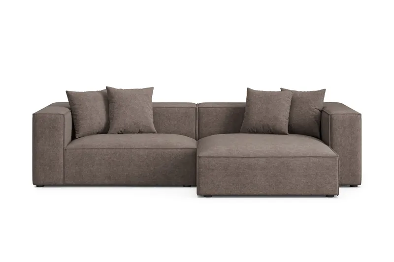 Havana lav 3-seters sofa med vendbar sjeselong, Brun