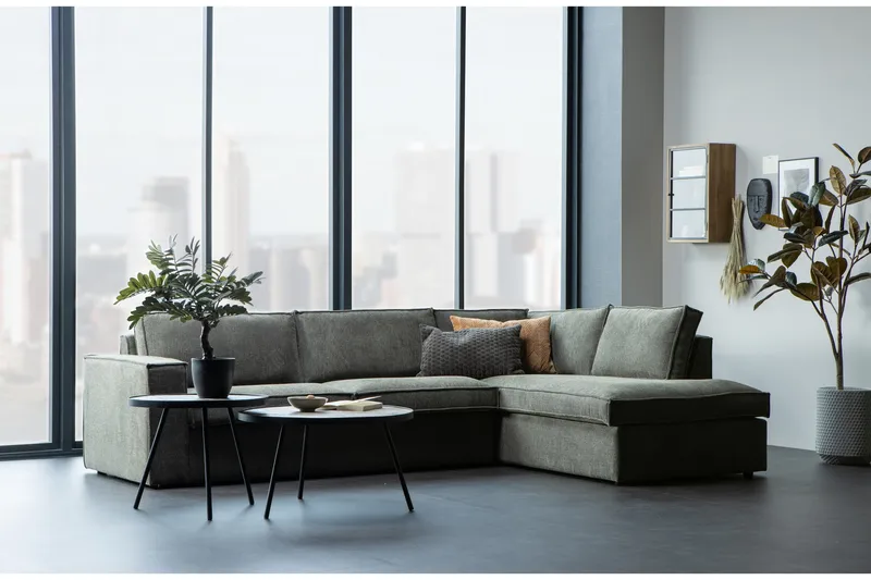 Hearness 3-seters Sofa med Sjeselong Høyre - Varmgrå - Møbler - Sofaer - Sofa med sjeselong