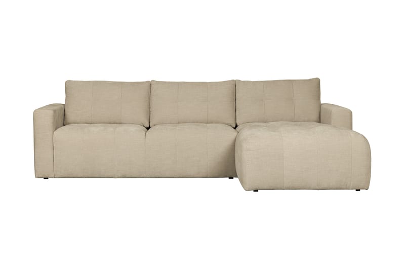 Hippylur 3-Seters Sofa Høyre - Sand - Sofa med sjeselong - 3 seters sofa med divan