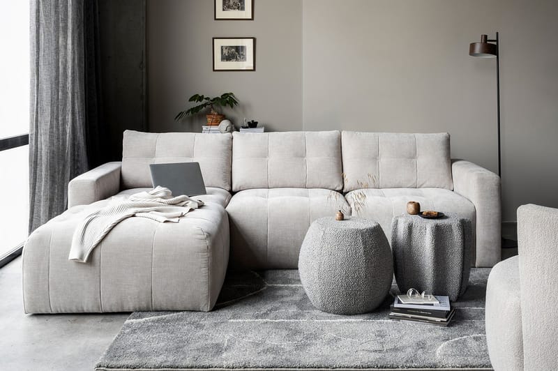 Hippylur 3-Seters Sofa Venstre - Sand - Møbler - Sofaer - Sofa med sjeselong