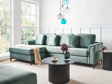 Hjørnesofa 4-seter Oslo høyrevendt - Blågrønn - Møbler - Sofaer - Sofa med sjeselong