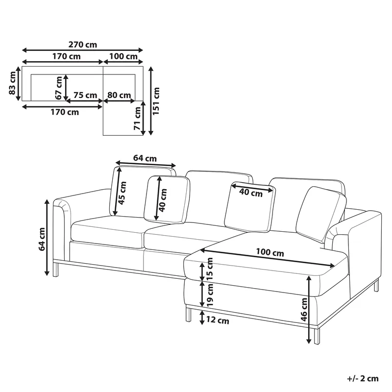 Hjørnesofa 4-seter Oslo venstrevendt - Mørkegrønn - Møbler - Sofaer - Sofa med sjeselong