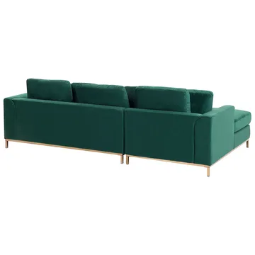 Hjørnesofa 4-seter Oslo venstrevendt - Mørkegrønn - Møbler - Sofaer - Sofa med sjeselong