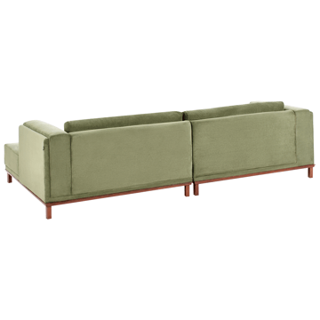 Hjørnesofa 4-seter Veng - Lysebrun, grønn - Møbler - Sofaer - Sofa med sjeselong