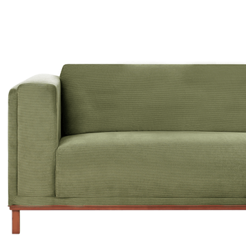 Hjørnesofa 4-seter Veng - Lysebrun, grønn - Møbler - Sofaer - Sofa med sjeselong
