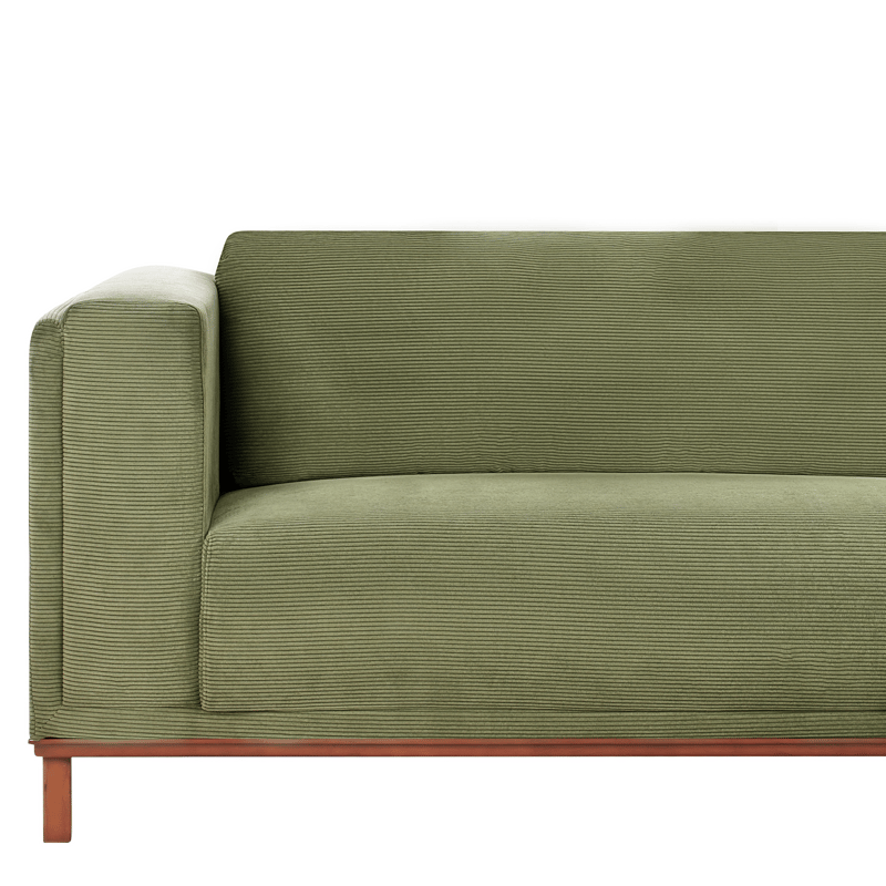Hjørnesofa 4-seter Veng - Lysebrun, grønn - Møbler - Sofaer - Sofa med sjeselong