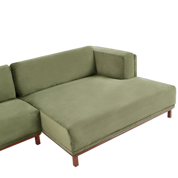 Hjørnesofa 4-seter Veng - Lysebrun, grønn - Møbler - Sofaer - Sofa med sjeselong