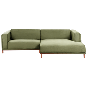 Hjørnesofa 4-seter Veng - Lysebrun, grønn - Møbler - Sofaer - Sofa med sjeselong