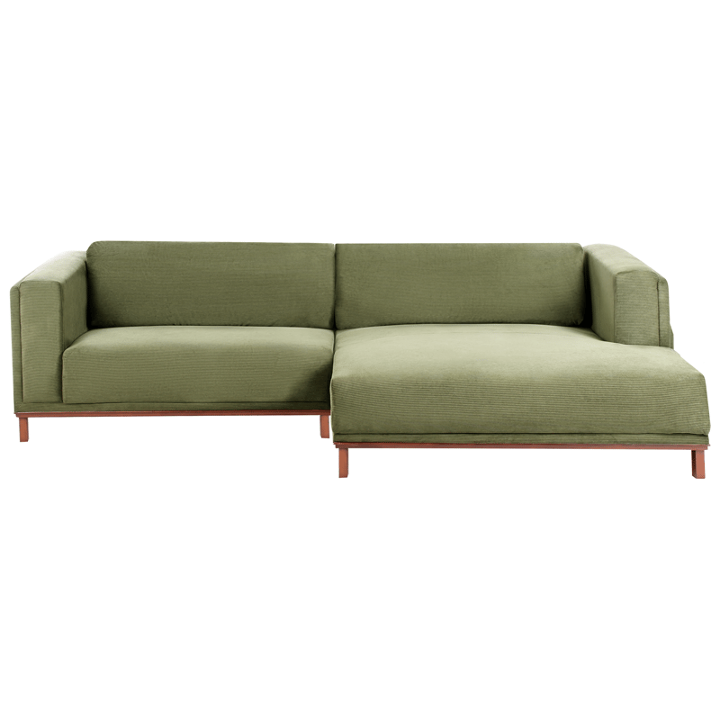 Hjørnesofa 4-seter Veng - Lysebrun, grønn - Møbler - Sofaer - Sofa med sjeselong