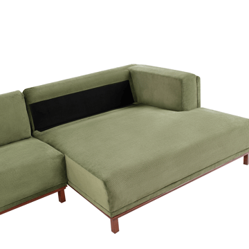 Hjørnesofa 4-seter Veng - Lysebrun, grønn - Møbler - Sofaer - Sofa med sjeselong