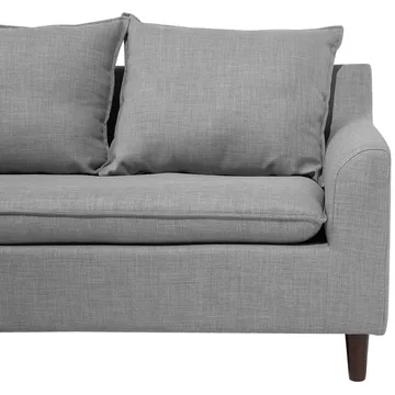 Hjørnesofa Elvenes - Grå, mørkt tre/Høyrevendt - Møbler - Sofaer - Sofa med sjeselong