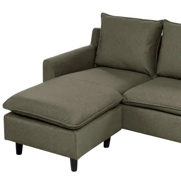 Hjørnesofa Elvenes - Grønn, mørkt tre/Høyrevendt - Møbler - Sofaer - Sofa med sjeselong
