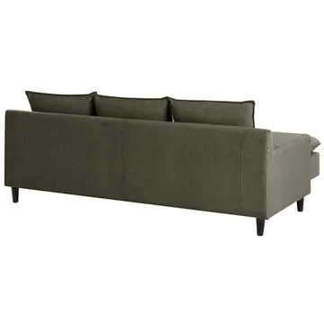 Hjørnesofa Elvenes - Grønn, mørkt tre/Høyrevendt - Møbler - Sofaer - Sofa med sjeselong
