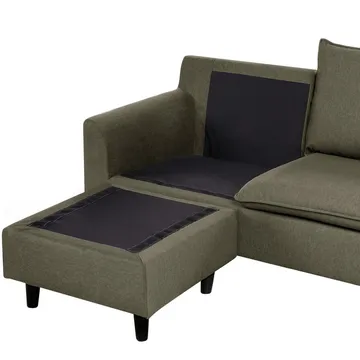 Hjørnesofa Elvenes - Grønn, mørkt tre/Høyrevendt - Møbler - Sofaer - Sofa med sjeselong