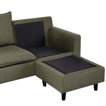 Hjørnesofa Elvenes - Grønn, mørkt tre/Venstrevendt - Møbler - Sofaer - Sofa med sjeselong